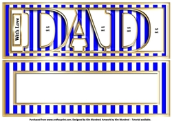 DAD - Large Letters - Large DL - Blue & White Stripes
