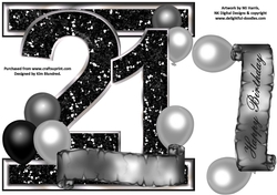 Special Birthday Ages - 21 - Black & Silver