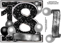 Special Birthday Ages - 18 - Black & Silver