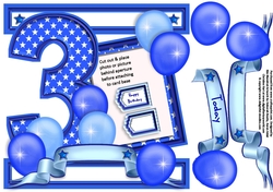 3 Today - Frame It I Card Front - Blue