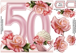 Special Birthday Roses & Cupcakes - Age 50