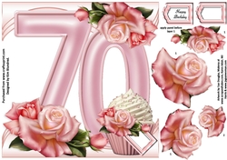 Special Birthday Roses & Cupcakes - Age 70