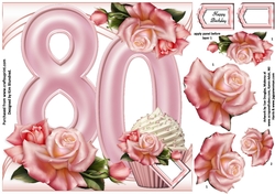 Special Birthday Roses & Cupcakes - Age 80