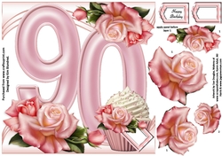 Special Birthday Roses & Cupcakes - Age 90