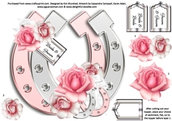The Wedding Keepsake - Horseshoes - Pink & Silver