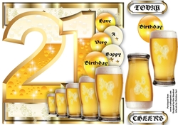 Birthday BEER Celebration - 21 Today - Single Sheet