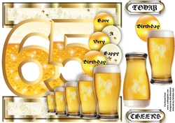 Birthday BEER Celebration - 65 Today - Single Sheet