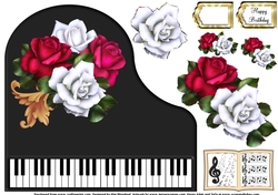 Baby Grand Piano - Black 7 - Beautiful Roses