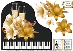 Baby Grand Piano - Black 12 - Celebration Lilies