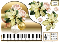 Baby Grand Piano - Gold 3 - Winter Whites