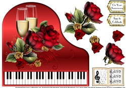 Baby Grand Piano - Red 1 - Fly me to the Moon