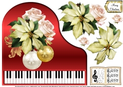 Baby Grand Piano - Red 3 - Winter Whites