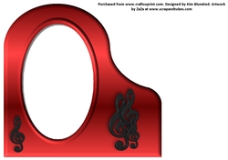 Baby Grand Piano - Red Insert