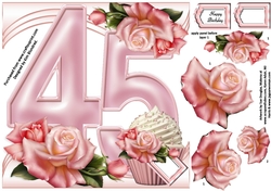 Special Birthday Roses & Cupcakes - Age 45