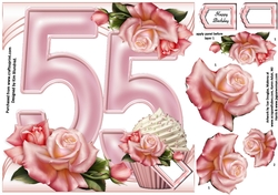 Special Birthday Roses & Cupcakes - Age 55