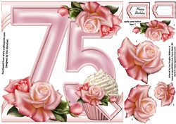 Special Birthday Roses & Cupcakes - Age 75