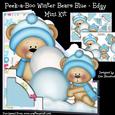 Peek-a-boo Winter Bears Blue - Edgy - Mini Kit