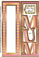 MUM - Large Letter - Large DL - Candy Stripes Pink & Gold - Portrait