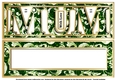 MUM - Large Letter - Large DL - Green Damask