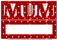 MUM - Large Letter - Large DL - Red Glitter & Polkadots