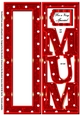 MUM - Large Letter - Large DL - Red Glitter & Polkadots - Portrait