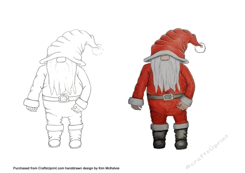 Digital Stamp - Gnome Santa