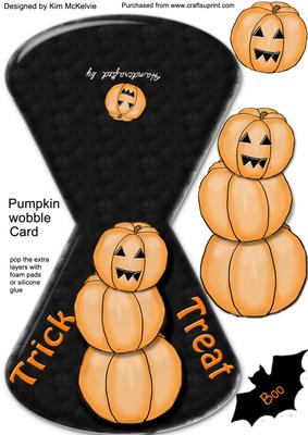 Halloween Pumpkin Wobble Card