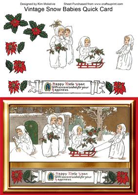 Vintage Snow Babies Christmas Card