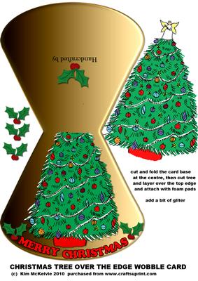 Christmas Tree Over the Top Wobble Card