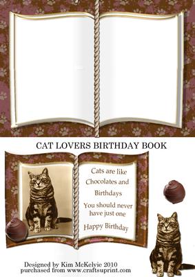 Cat Lovers Birthday Book Card