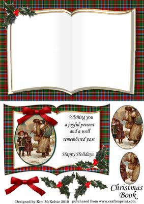 Vintage Santa Christmas Book Card