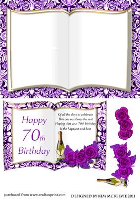 Book Card 70th Birthday