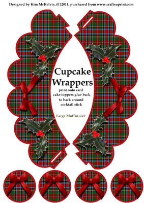 Christmas Tartan Cupcake Wrappers