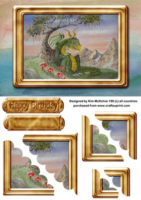 Dragon Birthday Scalloped Side Stacker