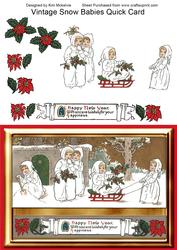 Vintage Snow Babies Christmas Card