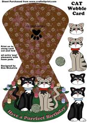 Cats Purrfect Birthday Wobble Card