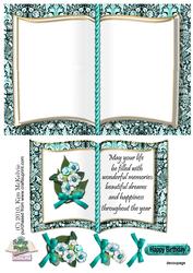 Floral Decoupage Birthday Book Card