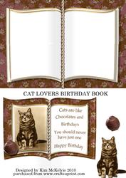 Cat Lovers Birthday Book Card