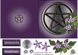 Pentagram Samhain Blessed Halloween Quick Card