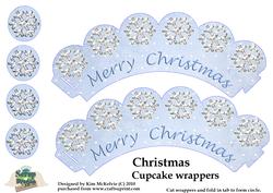 Cupcake Wrappers - Christmas Snowflake