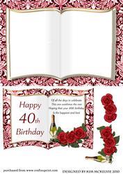 Book Card 40th Birthday