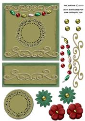 Easel Card Green Beaded Birthday