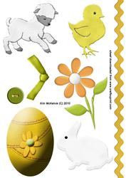 Felt Easter Egg Lamb Chick Card Toppers