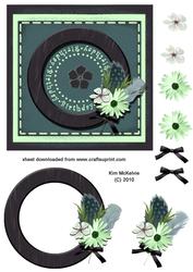 Feather & Flower Frame Birthday Card