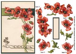 Vintage Poppy Decoupage Sheet
