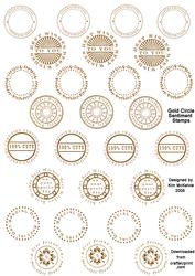 Circle Card Sentiments in Gold