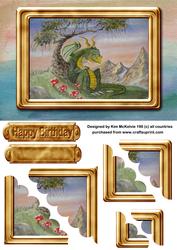 Dragon Birthday Scalloped Side Stacker
