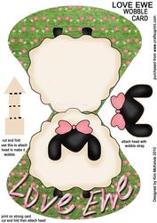 Love Ewe Wobble Card