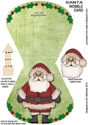 Santa Christmas Wobble Shaped Card