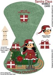 Sandra Claus Christmas Shaped Wobble Card
